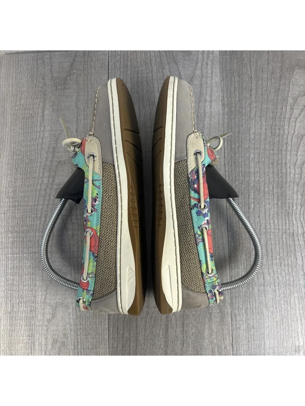 Sperry Top-Sider Angelfish Boat Shoes Floral Mesh Tan Slip On 8.5M